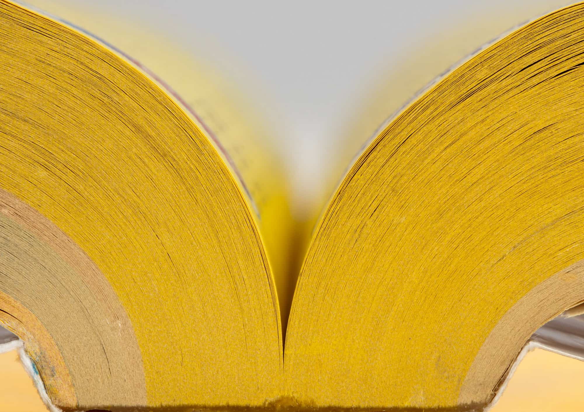 Open yellow pages book