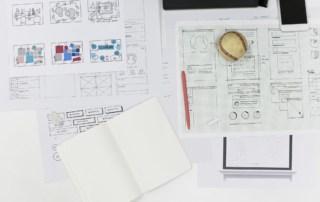 Startup Business Website Content Design Layout on Paper