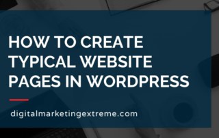 How to create typical website pages in WordPress